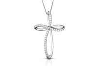 Collar PG Gioielli Mujer Croci Stilizzate in Oro blanco Diamante 0.16 Ct CRD371/2 - CRD371/2